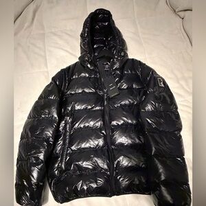 RUDSAK Shiny Black Hooded Puffer Jacket